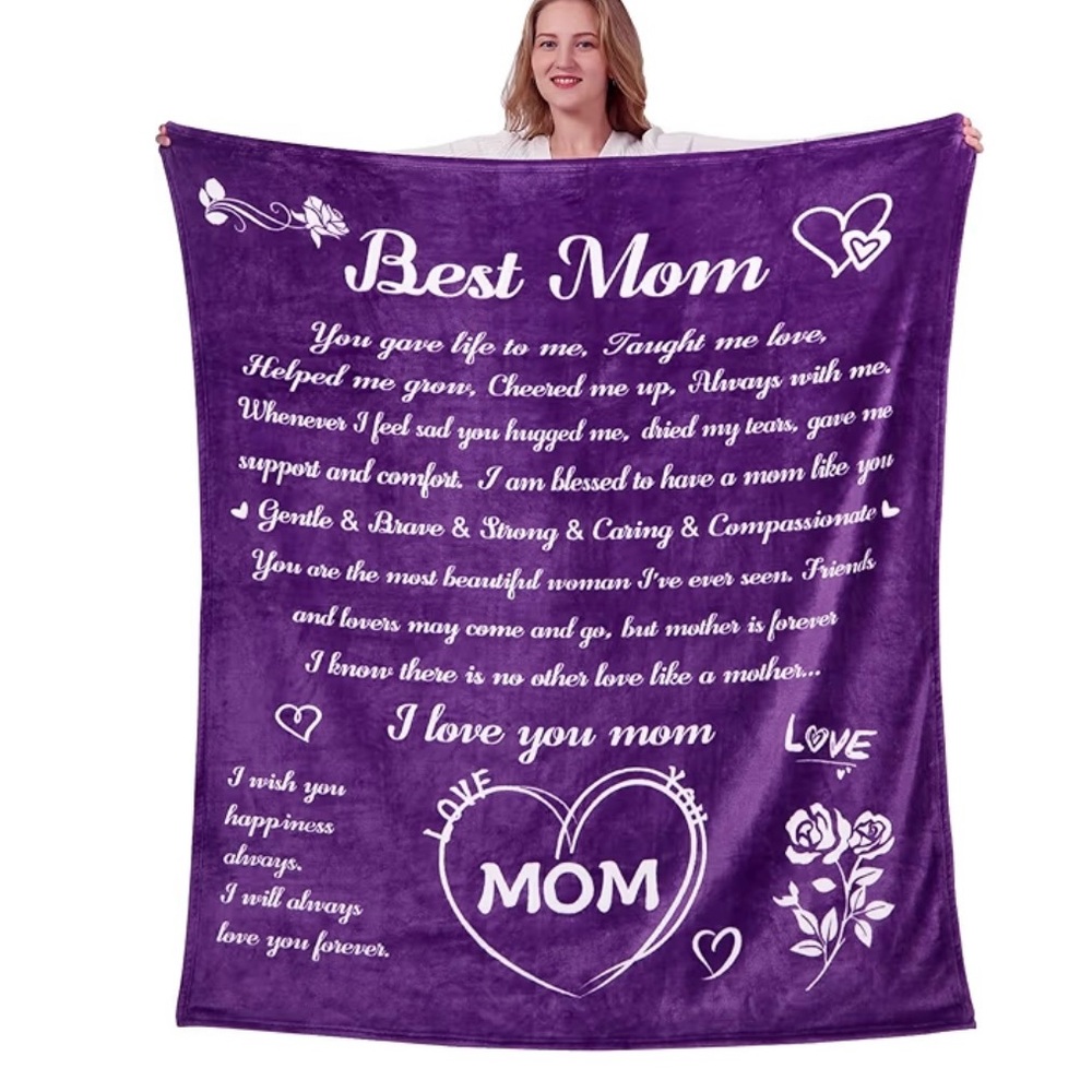 Purple 'Best Mom' Blanket